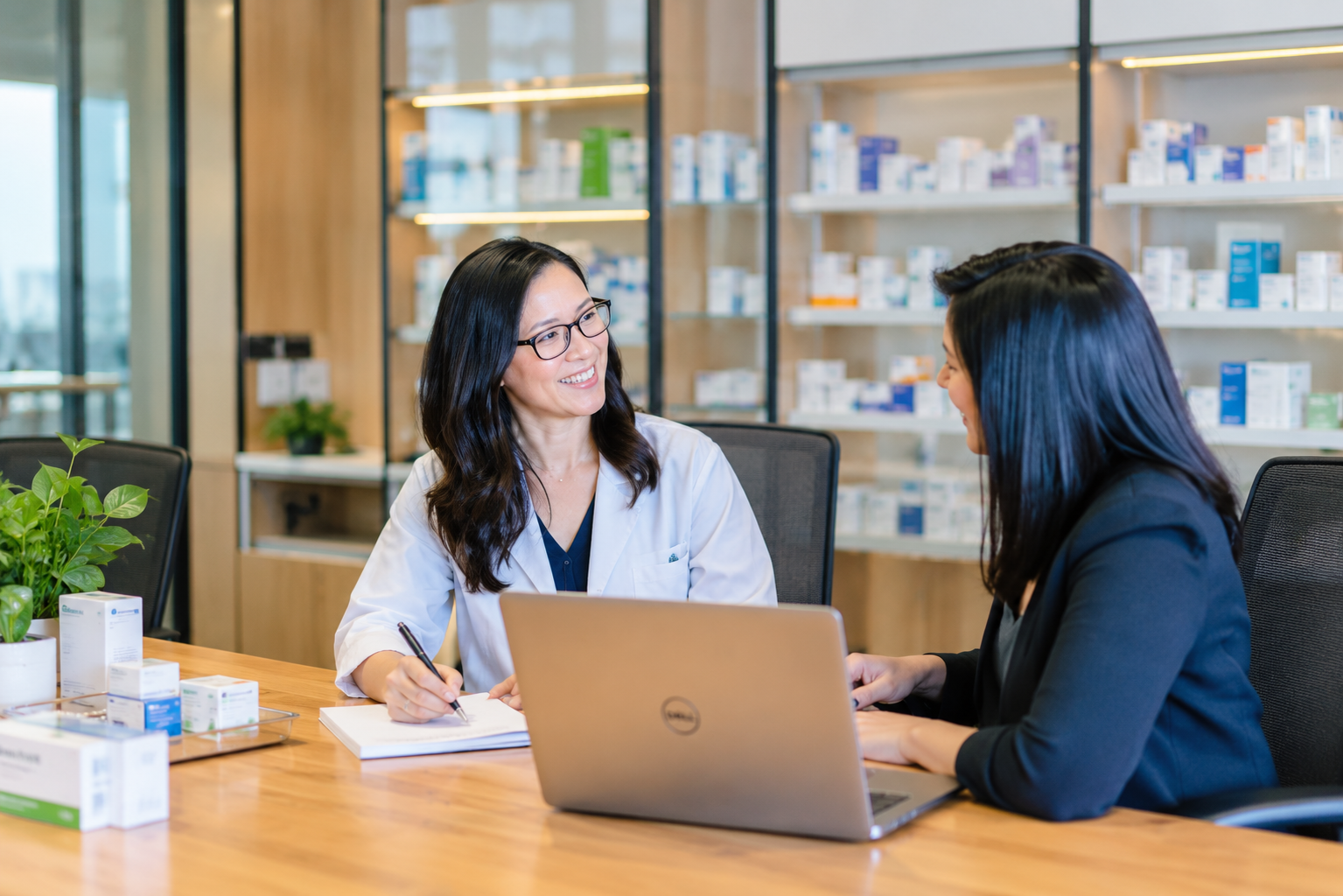 Consulting team discussing strategy with a client